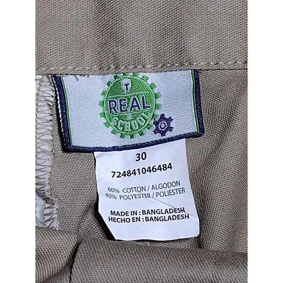 Real School School Uniform Khaki Men's Flat Front Pant Size 30 - Picture 3 of 5